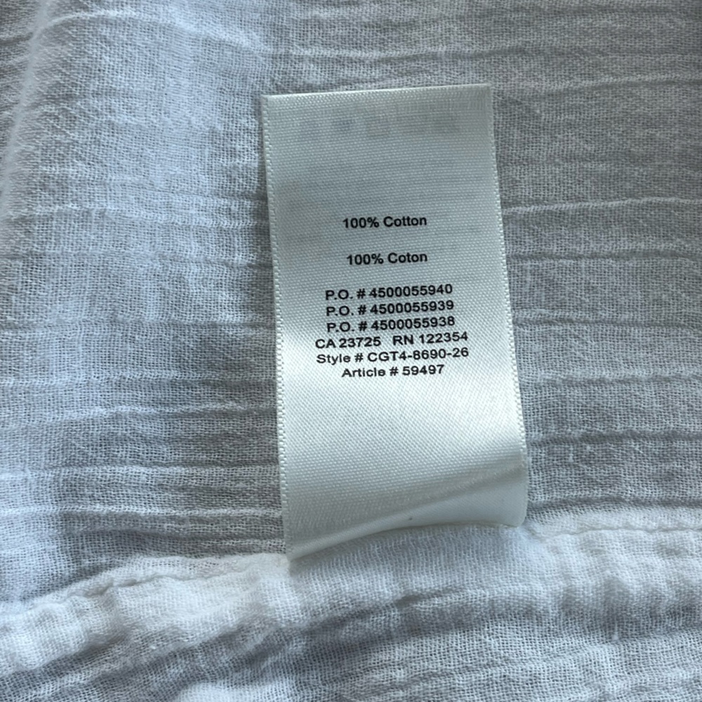 Aritzia Wilfred Safran Cotton Gauze White Spaghetti Strap Sundress Mini Sz L - Picture 12 of 12